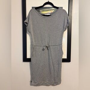 Anistar Short Sleeve T-Shirt Dress with Drawstring Waist